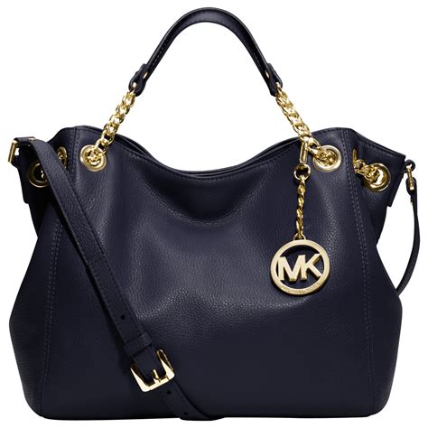 large navy michael kors bag|Michael Kors blue leather bag.